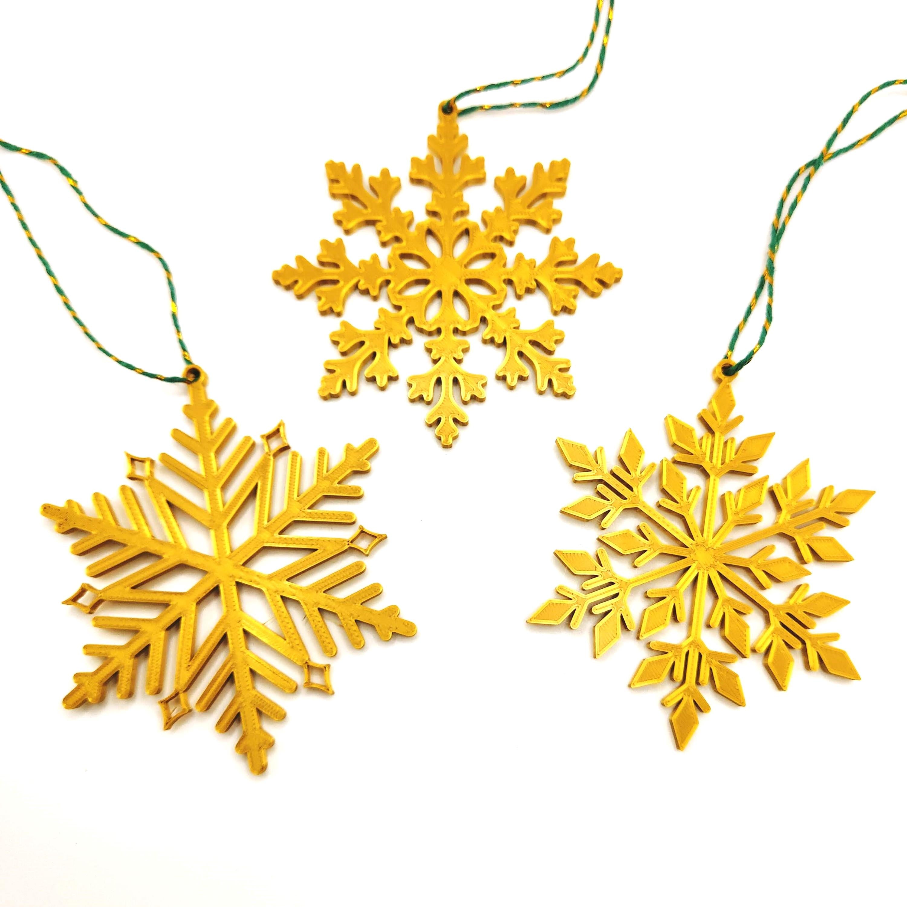 Snowflakes set of 3 Christmas decorations | christmas tree decoration | 3D Printed